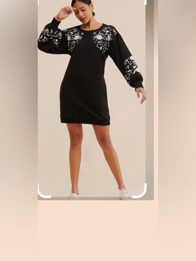 Anthropologie Daily Practice Western Sweatshirt Dress XS